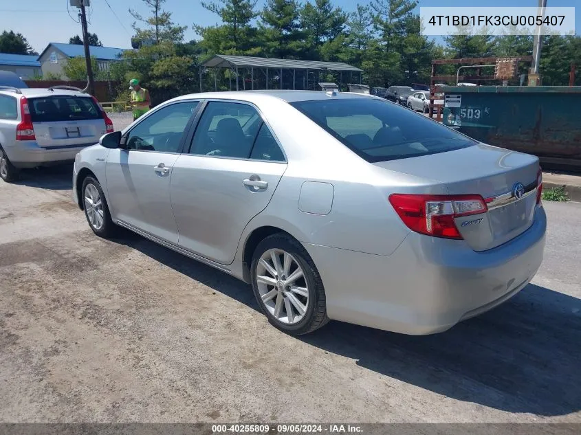 4T1BD1FK3CU005407 2012 Toyota Camry Hybrid Xle