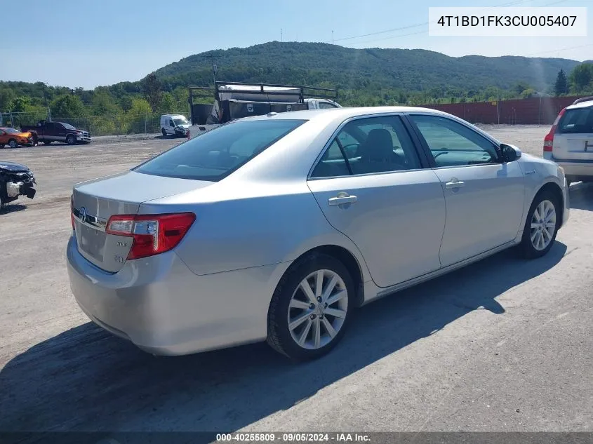 2012 Toyota Camry Hybrid Xle VIN: 4T1BD1FK3CU005407 Lot: 40255809