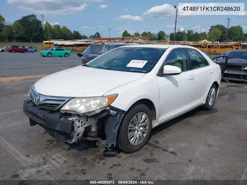 2012 Toyota Camry Le VIN: 4T4BF1FK1CR248620 Lot: 40255973