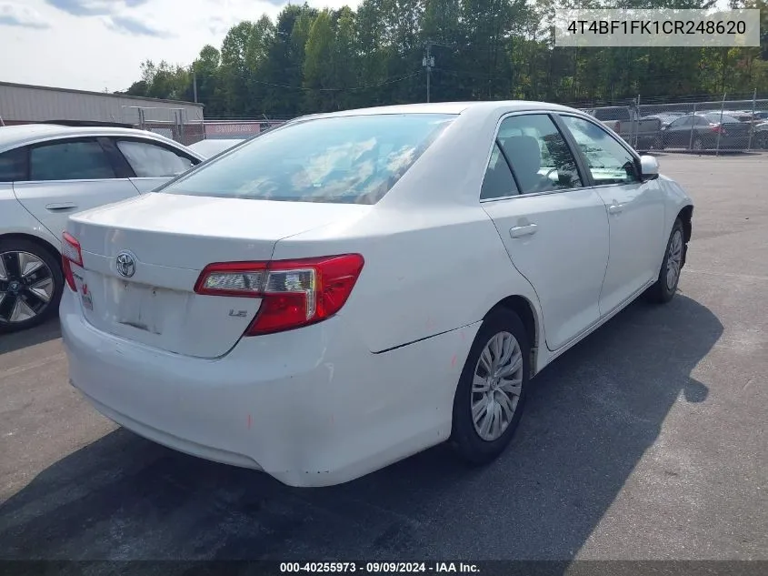 4T4BF1FK1CR248620 2012 Toyota Camry Le