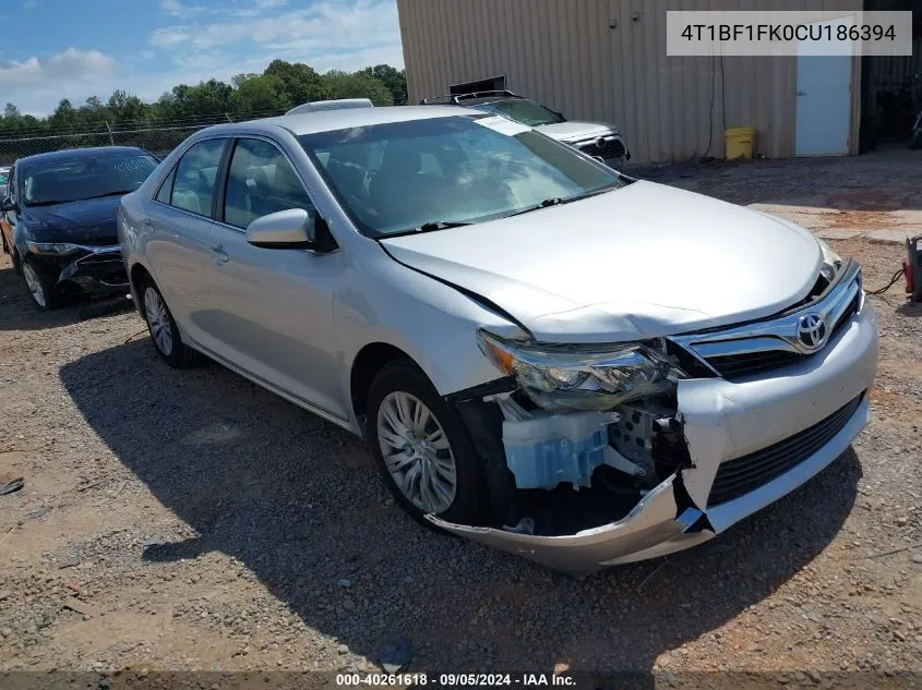 2012 Toyota Camry Se/Le/Xle VIN: 4T1BF1FK0CU186394 Lot: 40261618