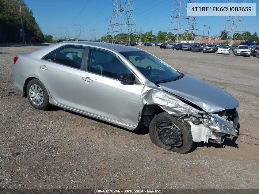 2012 Toyota Camry Se/Le/Xle VIN: 4T1BF1FK6CU003659 Lot: 40270246