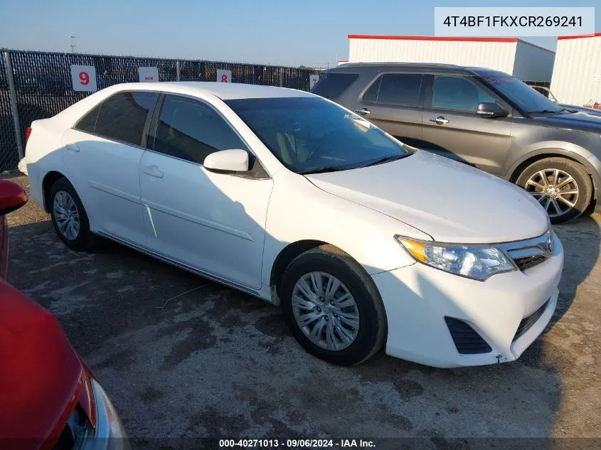 2012 Toyota Camry Se/Le/Xle VIN: 4T4BF1FKXCR269241 Lot: 40271013