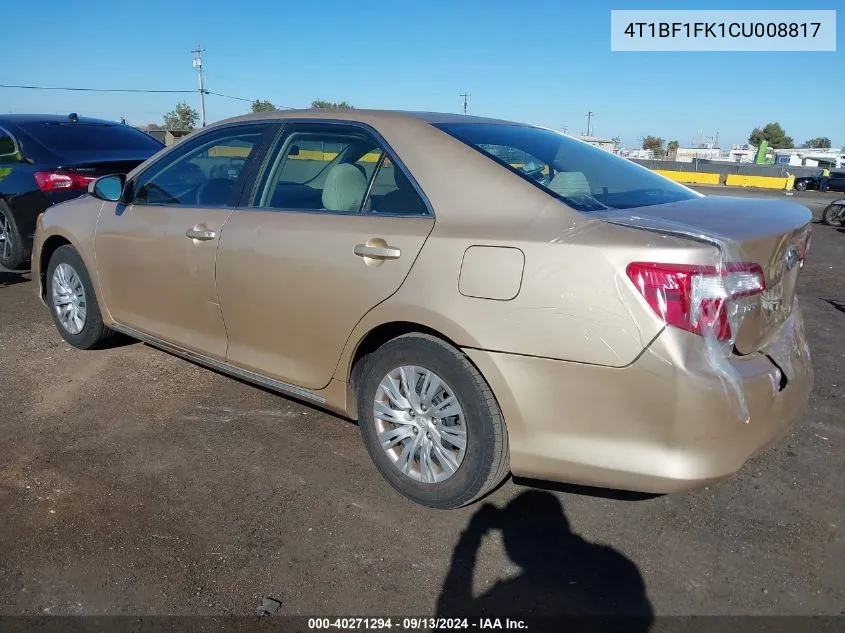 4T1BF1FK1CU008817 2012 Toyota Camry Le