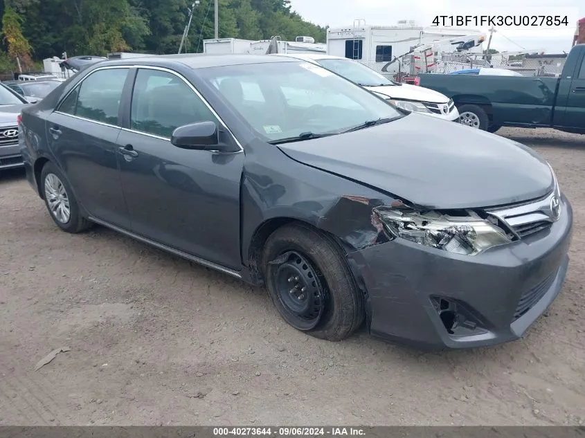 2012 Toyota Camry Le VIN: 4T1BF1FK3CU027854 Lot: 40273644