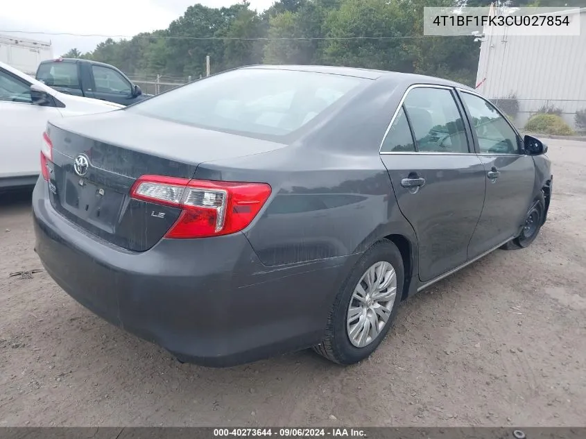 4T1BF1FK3CU027854 2012 Toyota Camry Le