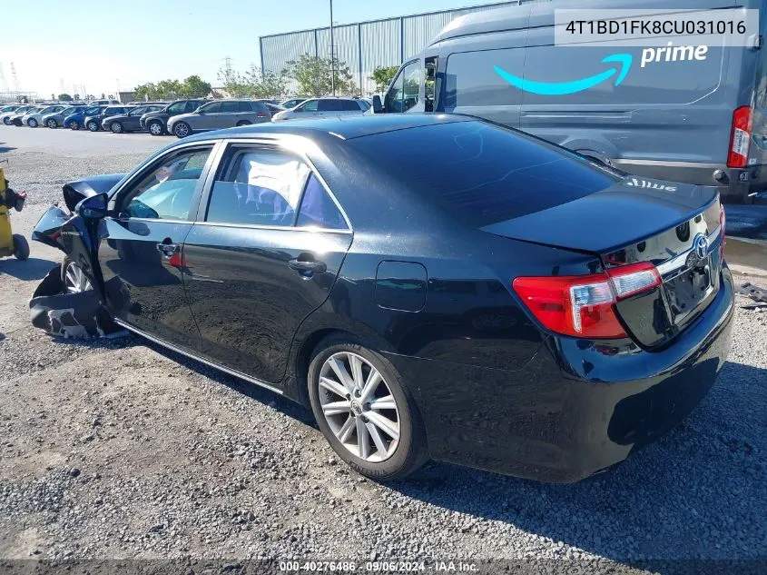 2012 Toyota Camry Hybrid Xle VIN: 4T1BD1FK8CU031016 Lot: 40276486