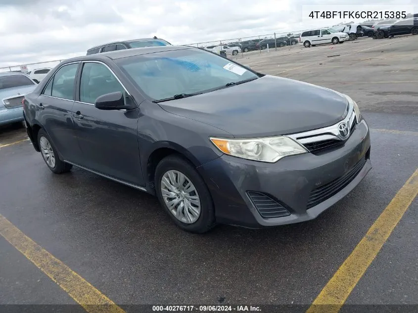 2012 Toyota Camry Le VIN: 4T4BF1FK6CR215385 Lot: 40276717