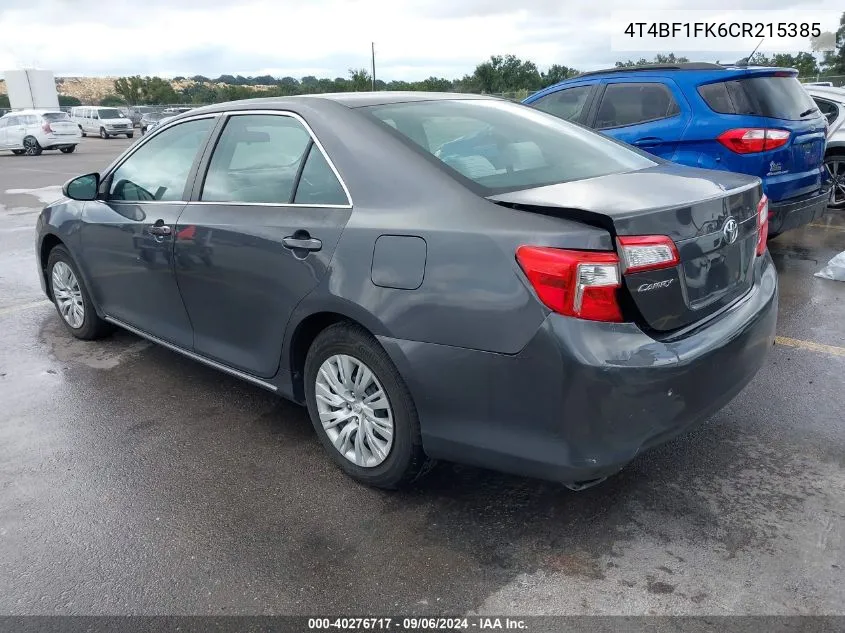 2012 Toyota Camry Le VIN: 4T4BF1FK6CR215385 Lot: 40276717