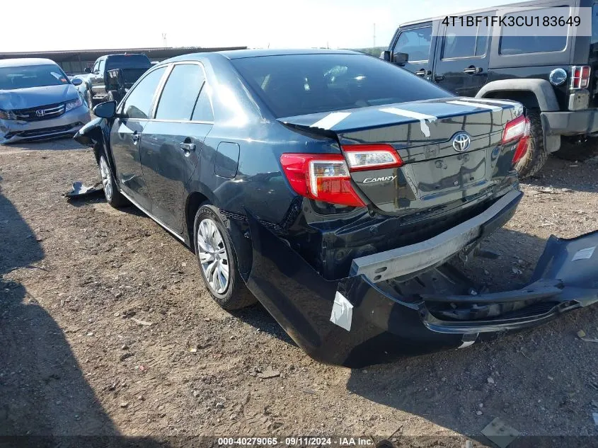 4T1BF1FK3CU183649 2012 Toyota Camry Le