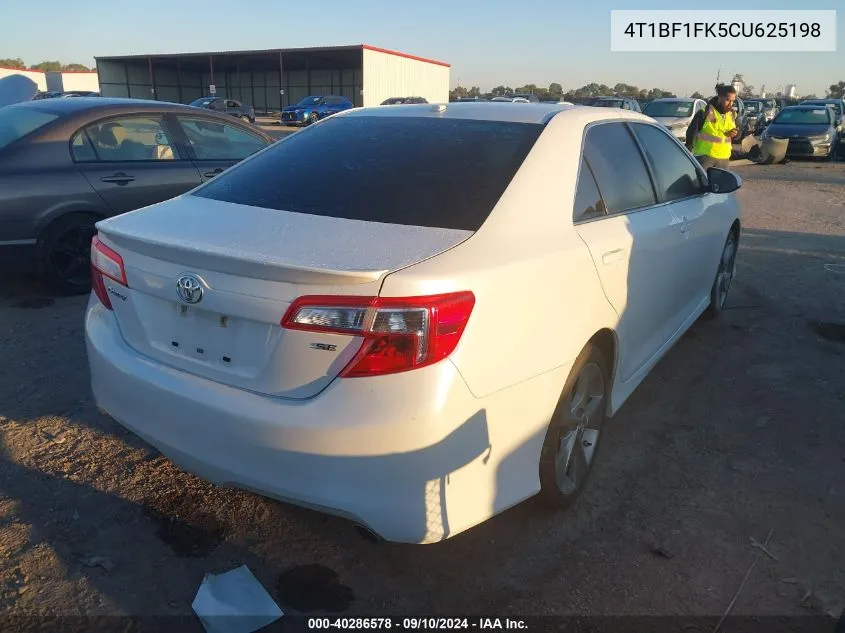 2012 Toyota Camry Se Limited Edition VIN: 4T1BF1FK5CU625198 Lot: 40286578