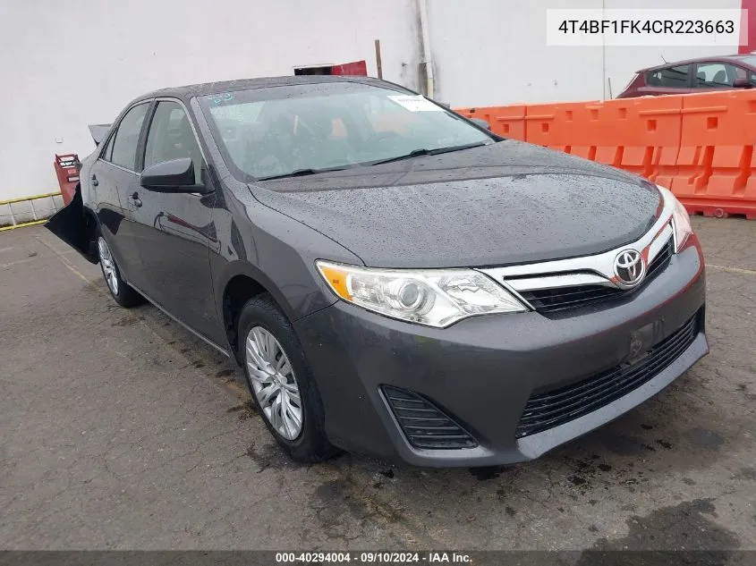 4T4BF1FK4CR223663 2012 Toyota Camry Le