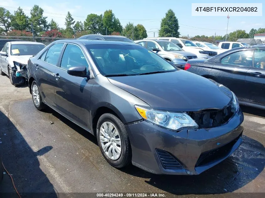 2012 Toyota Camry Le VIN: 4T4BF1FKXCR204082 Lot: 40294249