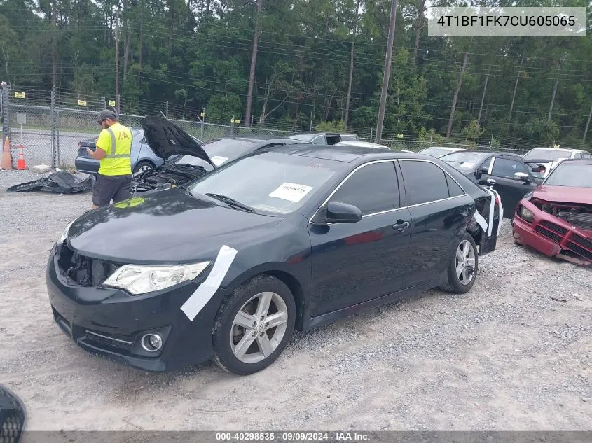 2012 Toyota Camry Se VIN: 4T1BF1FK7CU605065 Lot: 40298535