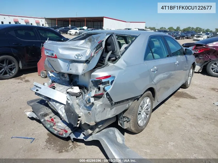 2012 Toyota Camry Se/Le/Xle VIN: 4T1BF1FK0CU122677 Lot: 40299396