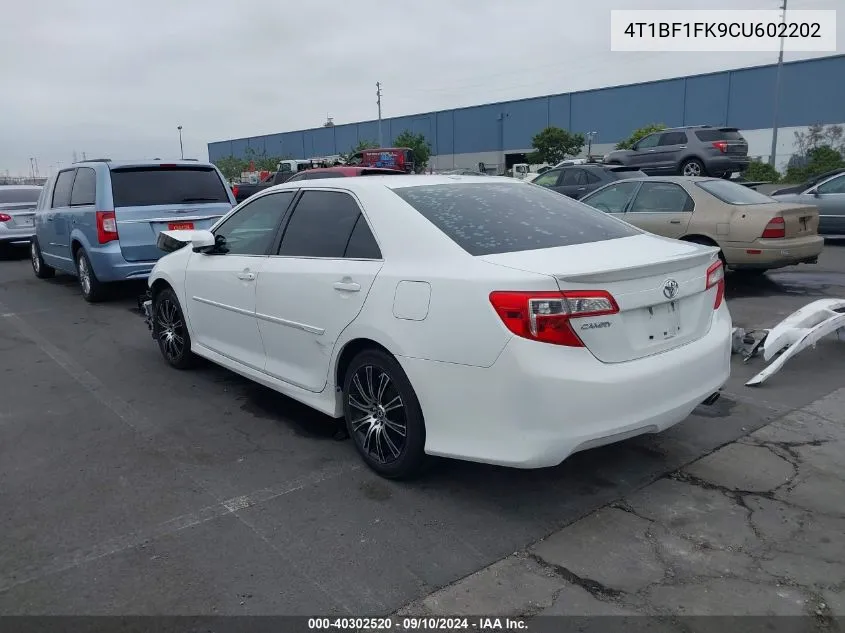 2012 Toyota Camry Se/Le/Xle VIN: 4T1BF1FK9CU602202 Lot: 40302520