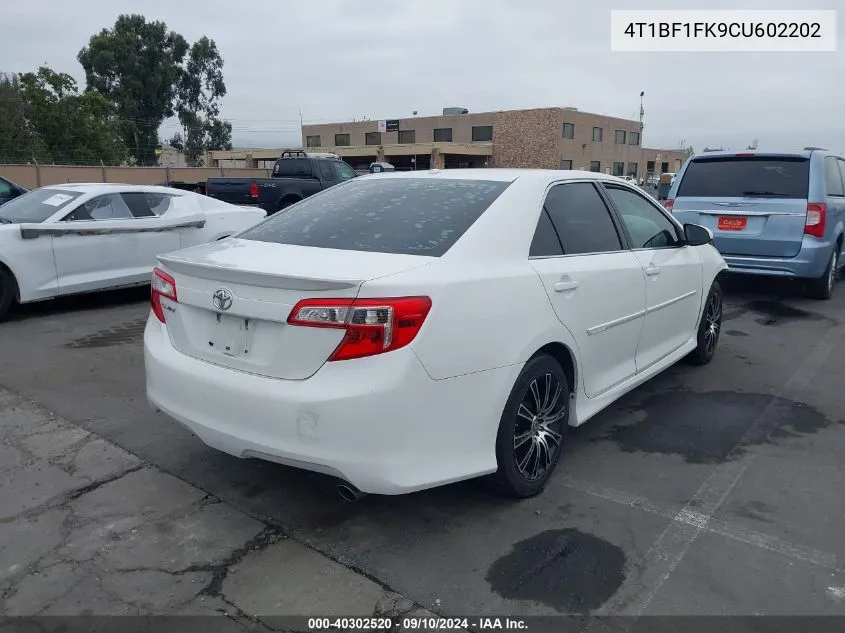 2012 Toyota Camry Se/Le/Xle VIN: 4T1BF1FK9CU602202 Lot: 40302520