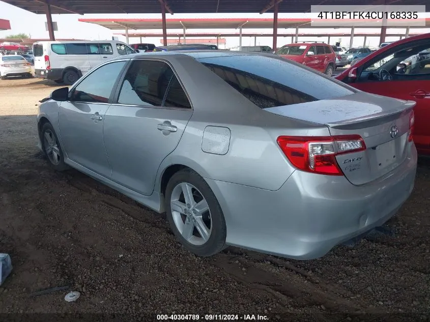 2012 Toyota Camry Se/Le/Xle VIN: 4T1BF1FK4CU168335 Lot: 40304789