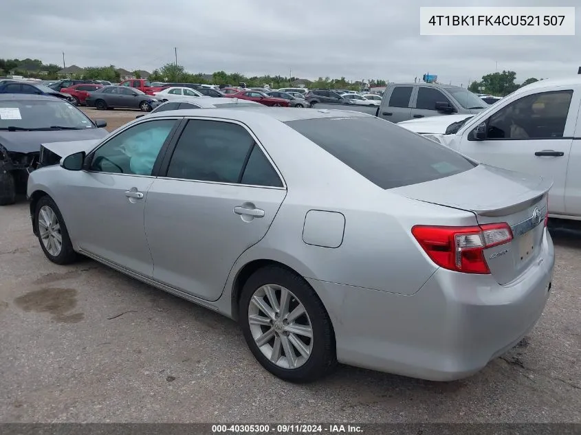 2012 Toyota Camry Se/Xle VIN: 4T1BK1FK4CU521507 Lot: 40305300