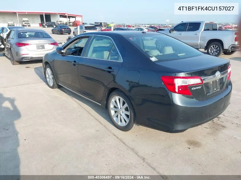 2012 Toyota Camry Se/Le/Xle VIN: 4T1BF1FK4CU157027 Lot: 40306497