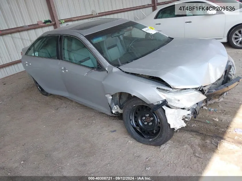 4T4BF1FK4CR209536 2012 Toyota Camry Xle