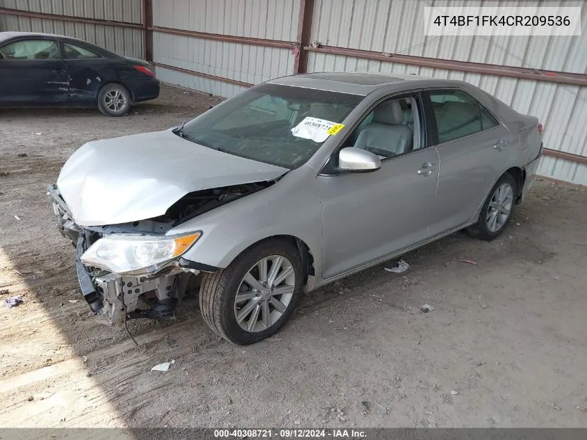 4T4BF1FK4CR209536 2012 Toyota Camry Xle