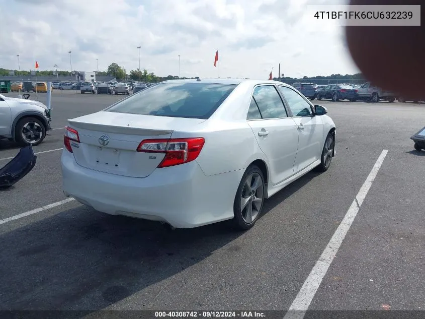 2012 Toyota Camry Se/Le/Xle VIN: 4T1BF1FK6CU632239 Lot: 40308742