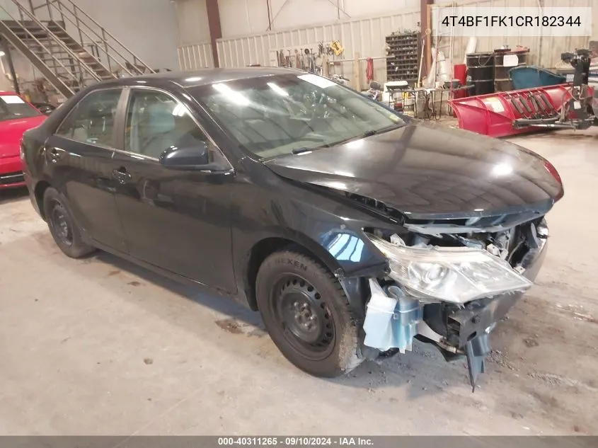 4T4BF1FK1CR182344 2012 Toyota Camry L