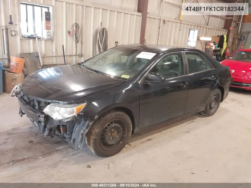 4T4BF1FK1CR182344 2012 Toyota Camry L