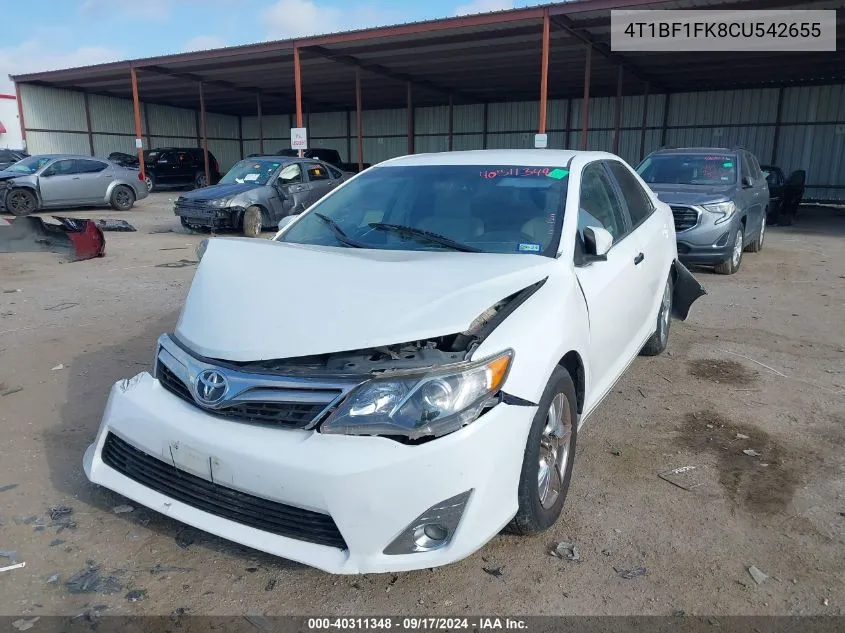 2012 Toyota Camry Le VIN: 4T1BF1FK8CU542655 Lot: 40311348