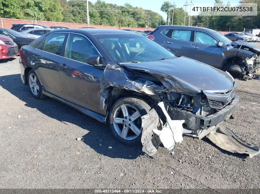 2012 Toyota Camry Se VIN: 4T1BF1FK2CU075538 Lot: 40312464