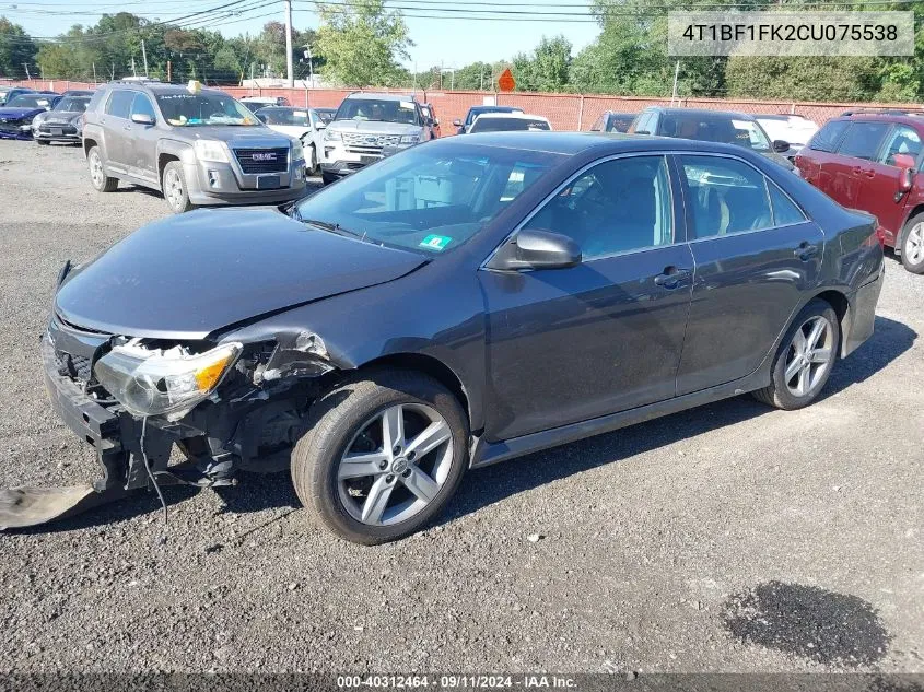 2012 Toyota Camry Se VIN: 4T1BF1FK2CU075538 Lot: 40312464