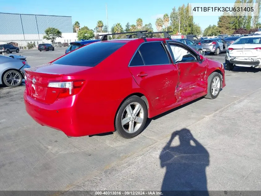 2012 Toyota Camry Se/Le/Xle VIN: 4T1BF1FK3CU631405 Lot: 40313016