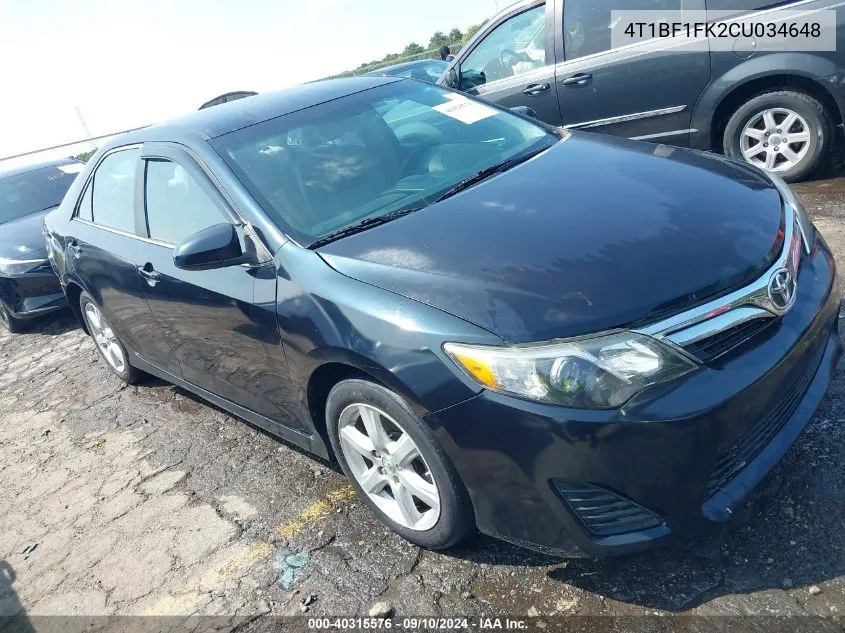 4T1BF1FK2CU034648 2012 Toyota Camry Le