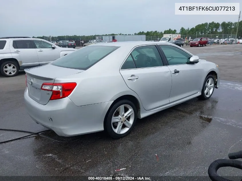 2012 Toyota Camry Se VIN: 4T1BF1FK6CU077213 Lot: 40318405