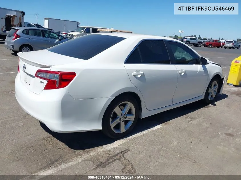 2012 Toyota Camry Se VIN: 4T1BF1FK9CU546469 Lot: 40318431