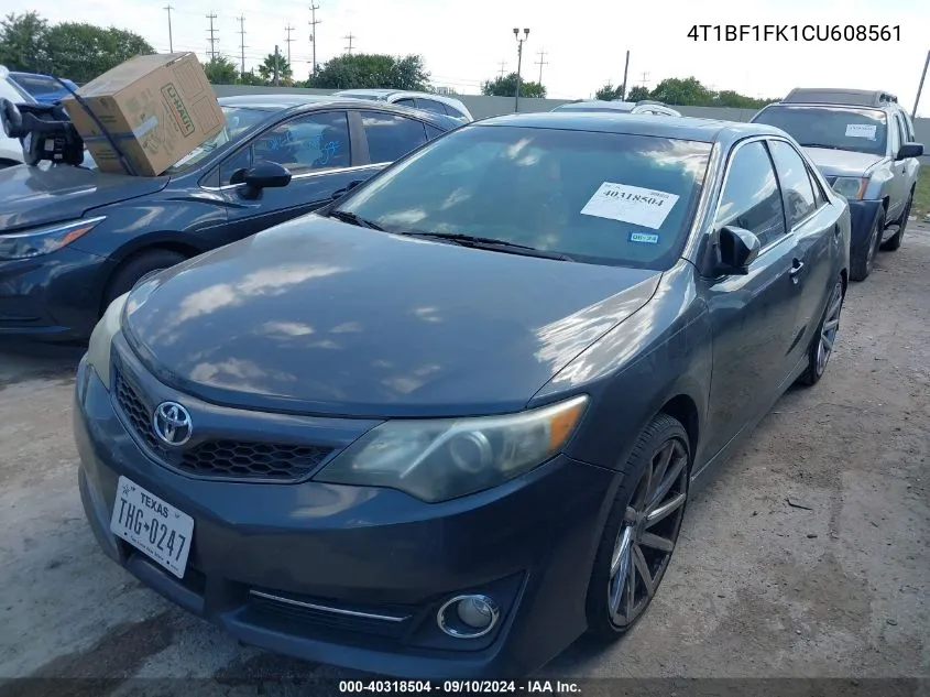 2012 Toyota Camry Se VIN: 4T1BF1FK1CU608561 Lot: 40318504