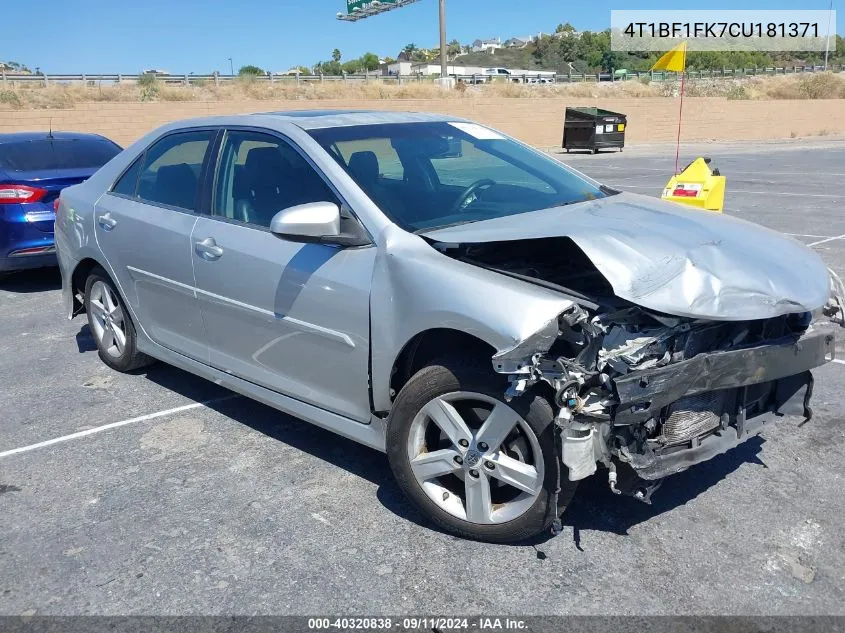 4T1BF1FK7CU181371 2012 Toyota Camry Se