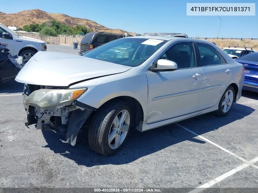 4T1BF1FK7CU181371 2012 Toyota Camry Se