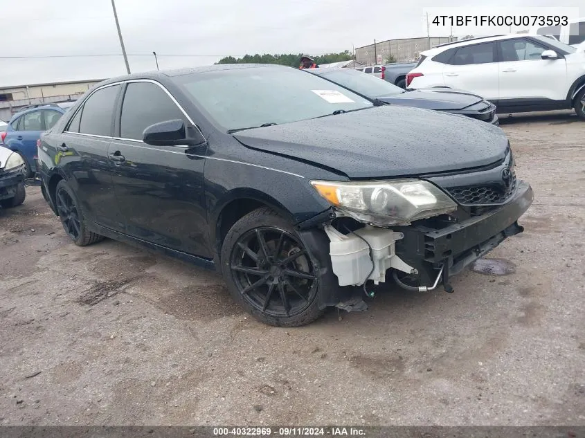 2012 Toyota Camry Se/Le/Xle VIN: 4T1BF1FK0CU073593 Lot: 40322969