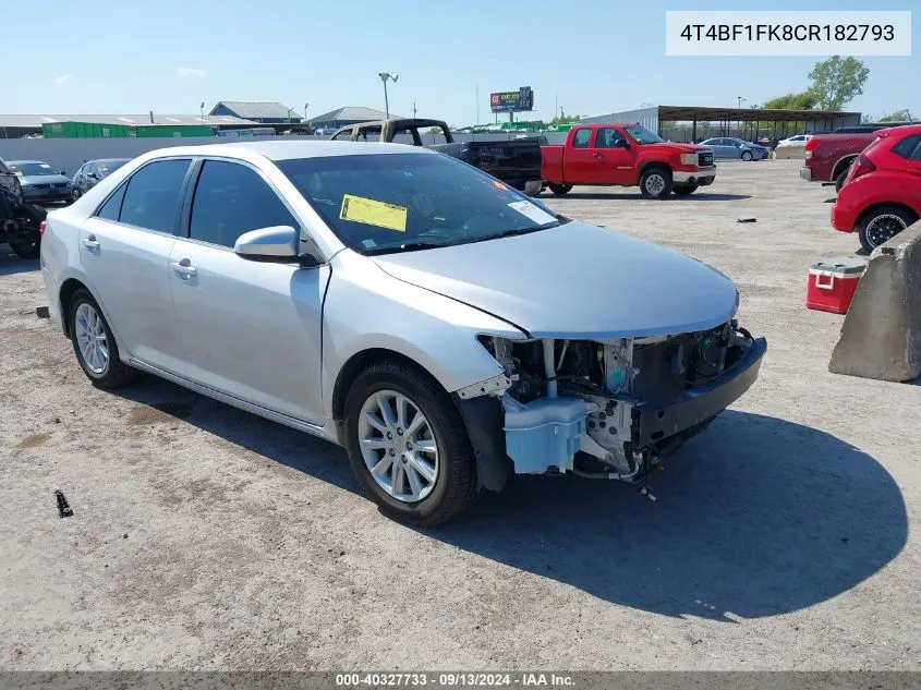 2012 Toyota Camry Se/Le/Xle VIN: 4T4BF1FK8CR182793 Lot: 40327733