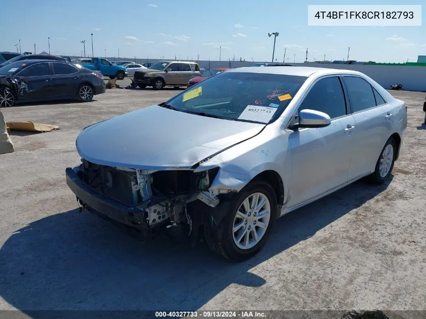 2012 Toyota Camry Se/Le/Xle VIN: 4T4BF1FK8CR182793 Lot: 40327733