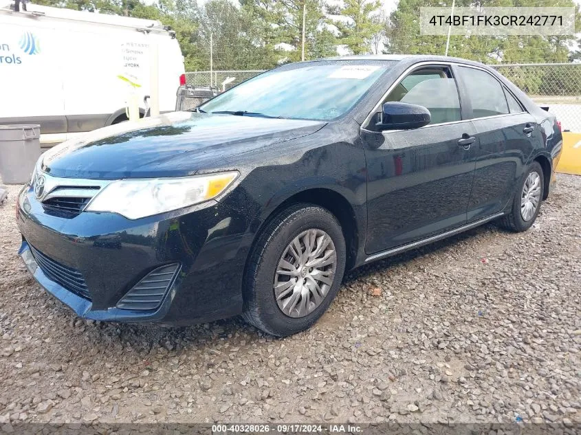 2012 Toyota Camry Se/Le/Xle VIN: 4T4BF1FK3CR242771 Lot: 40328026