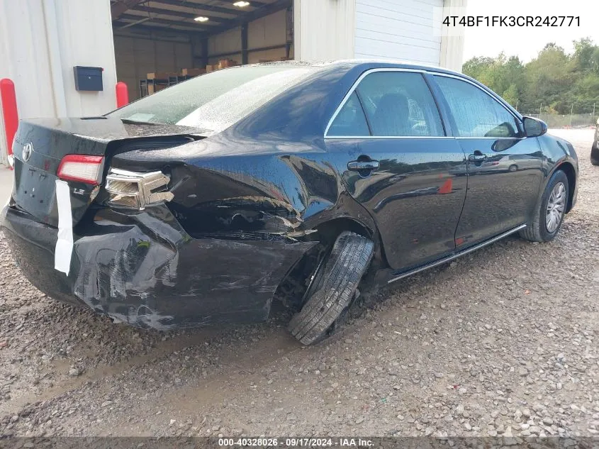 4T4BF1FK3CR242771 2012 Toyota Camry Se/Le/Xle