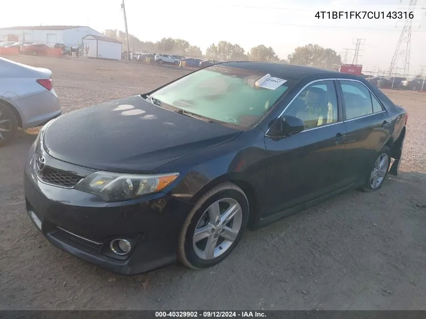 4T1BF1FK7CU143316 2012 Toyota Camry Se/Le/Xle