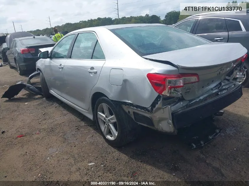 2012 Toyota Camry Se VIN: 4T1BF1FK1CU133770 Lot: 40331190