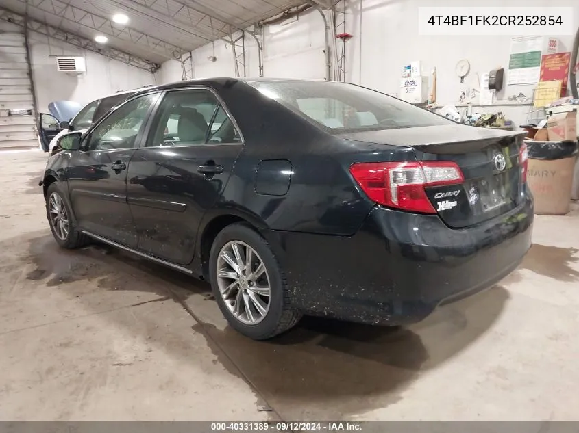 2012 Toyota Camry Se/Le/Xle VIN: 4T4BF1FK2CR252854 Lot: 40331389