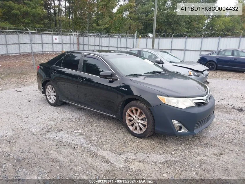 2012 Toyota Camry Hybrid Xle VIN: 4T1BD1FK8CU004432 Lot: 40338371