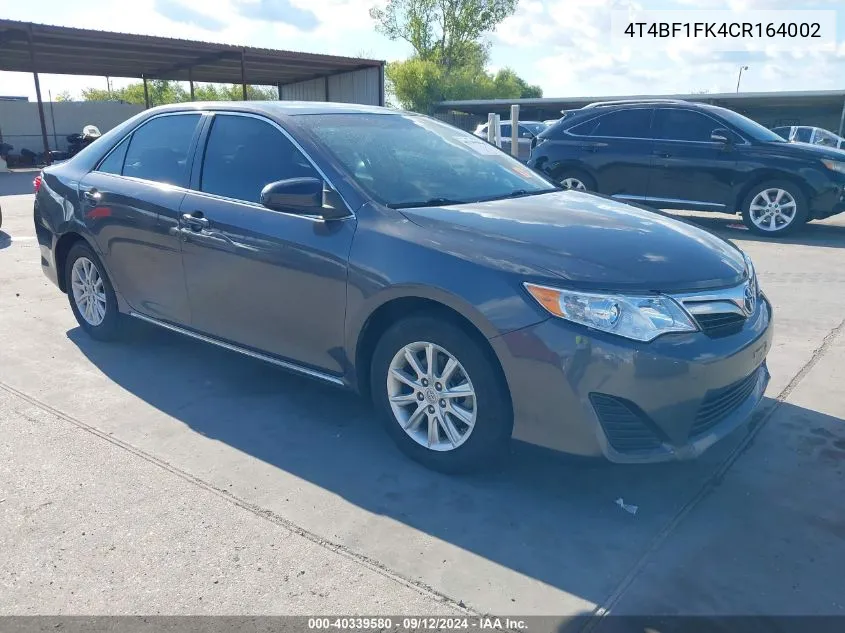 4T4BF1FK4CR164002 2012 Toyota Camry Le