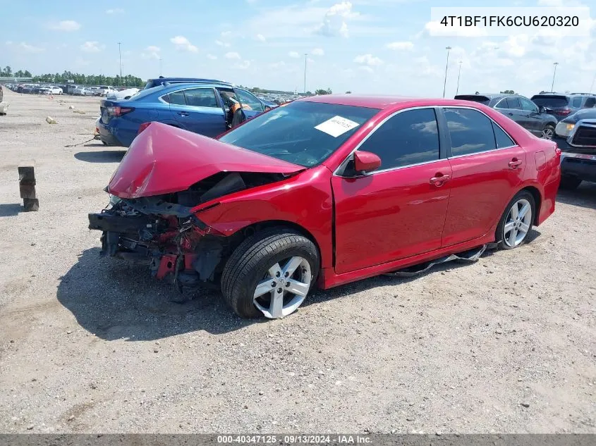 2012 Toyota Camry Se VIN: 4T1BF1FK6CU620320 Lot: 40347125